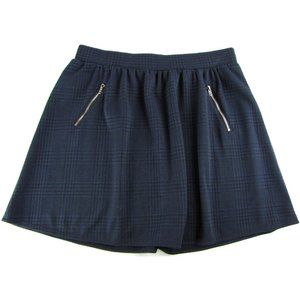 SALE! Plaid Flare Zippers Blue Short Mini Skirt